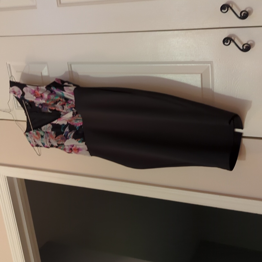 AX Paris floral and black print bodycon dress size 6